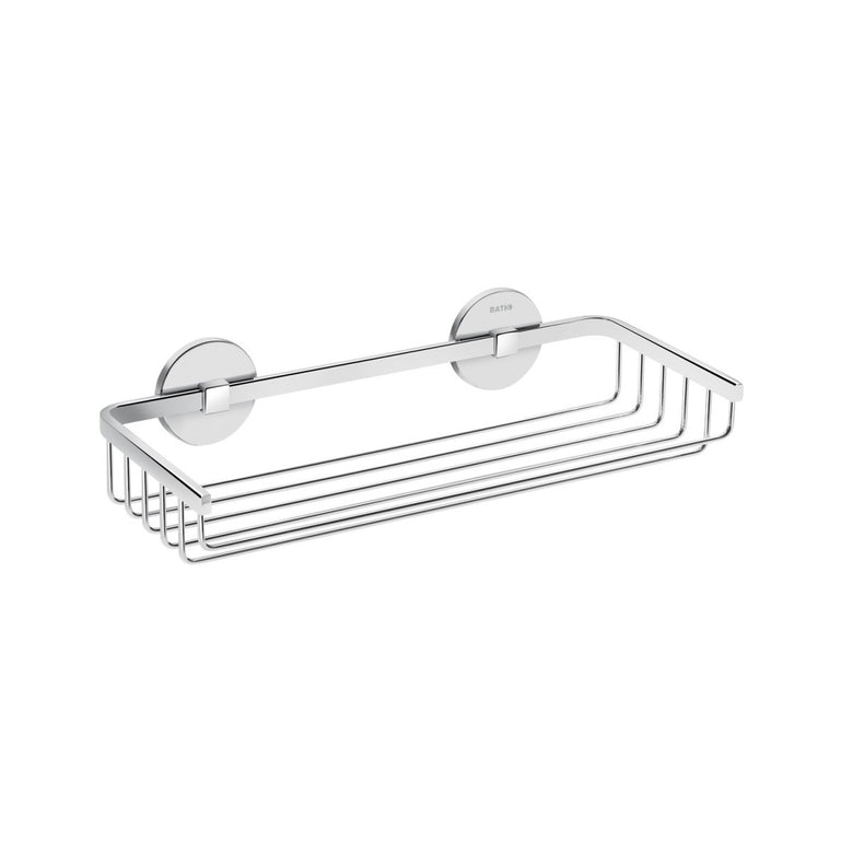 Griglia portasapone 30x13 Cromo Cosmic Duo Round in acciaio inox e lucido installato in bagno moderno con ante in vetro...