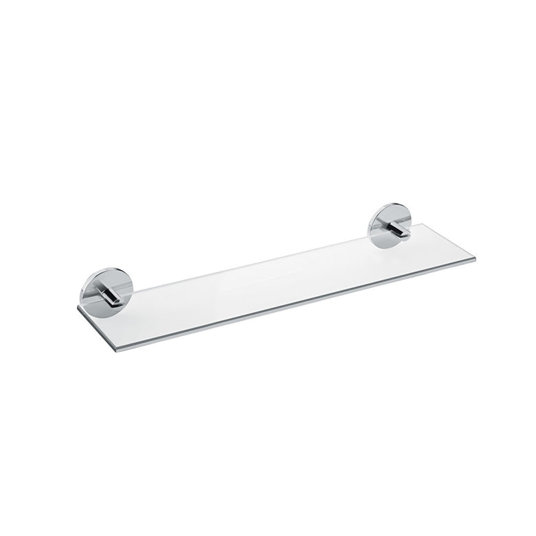 Cosmic Duo Round Mensola bagno 40 cm In Vetro Cromo in bagno completo, vista d'insieme dell'ambiente - Industrias Cosmic