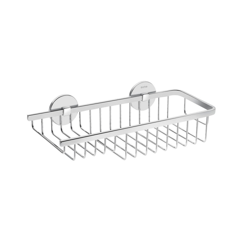 Griglia portaoggetti 30x13 Con Gradino Sinistra cromo installato in bagno moderno con ante in vetro temperato...
