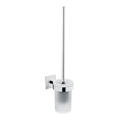 Portascopino wc a muro in Vetro Opaco Cromo Cosmic Duo Square 2640100