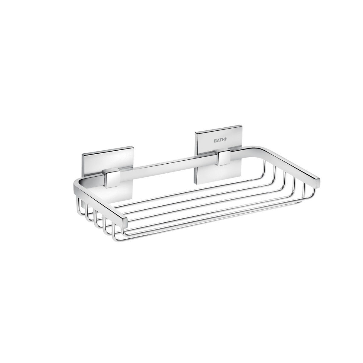 Griglia portasapone 20x11 a muro Cromo Cosmic Duo Square in acciaio inox e lucido installato in bagno moderno con ante in...