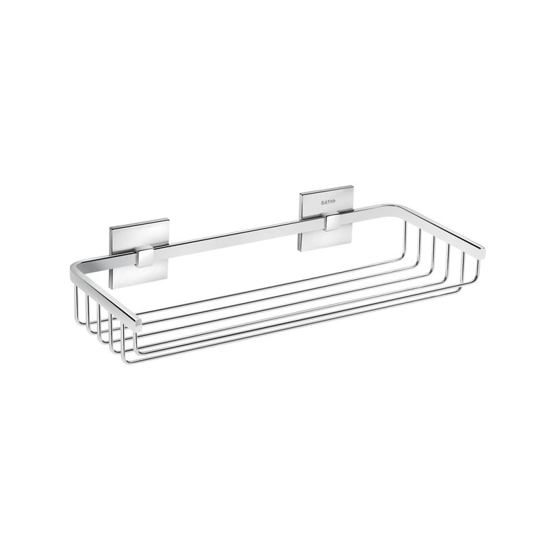 Griglia portasapone 30x13 rettangolare Cromo Cosmic Duo in acciaio inox e lucido installato in bagno moderno con ante in...
