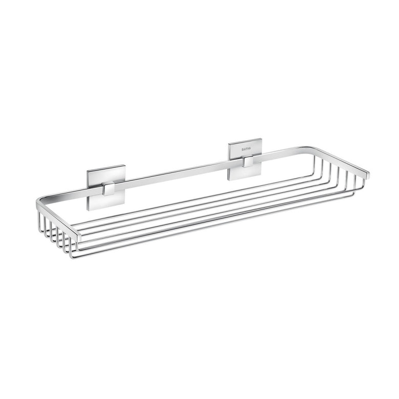 Griglia portasapone 40x13 a Muro cromo Cosmic Duo Square in acciaio inox e lucido installato in bagno moderno con ante in...