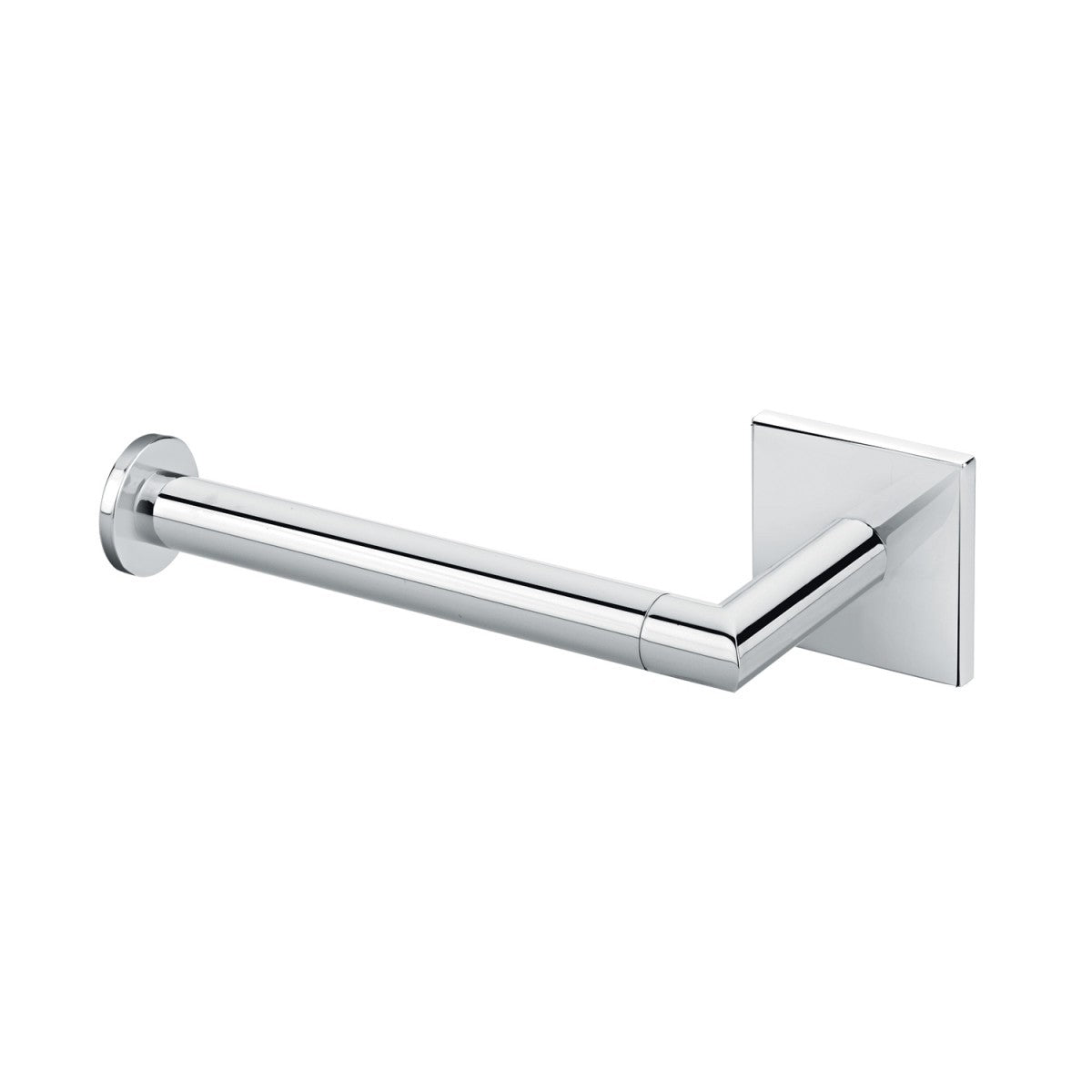 Portarotolo sinistro Senza Coperchio Cromo Cosmic Duo Square in acciaio inox e lucido montato a parete, vista del design...