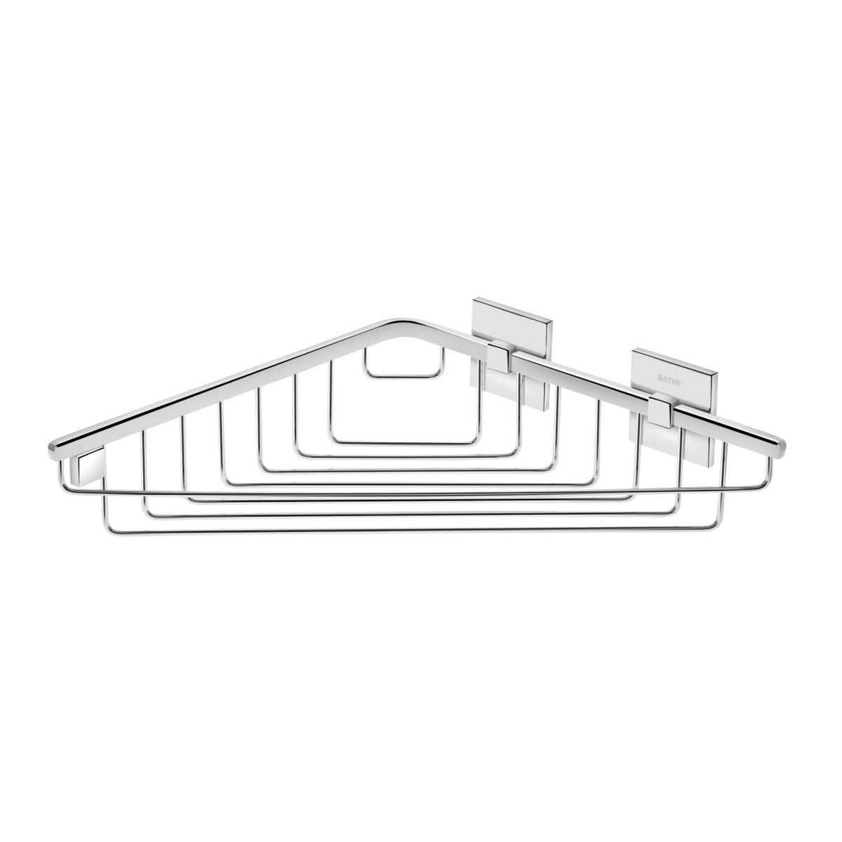 Griglia portasapone 26x26 ad angolo cromo Cosmic Duo Square in lucido installato in bagno moderno con ante in vetro...