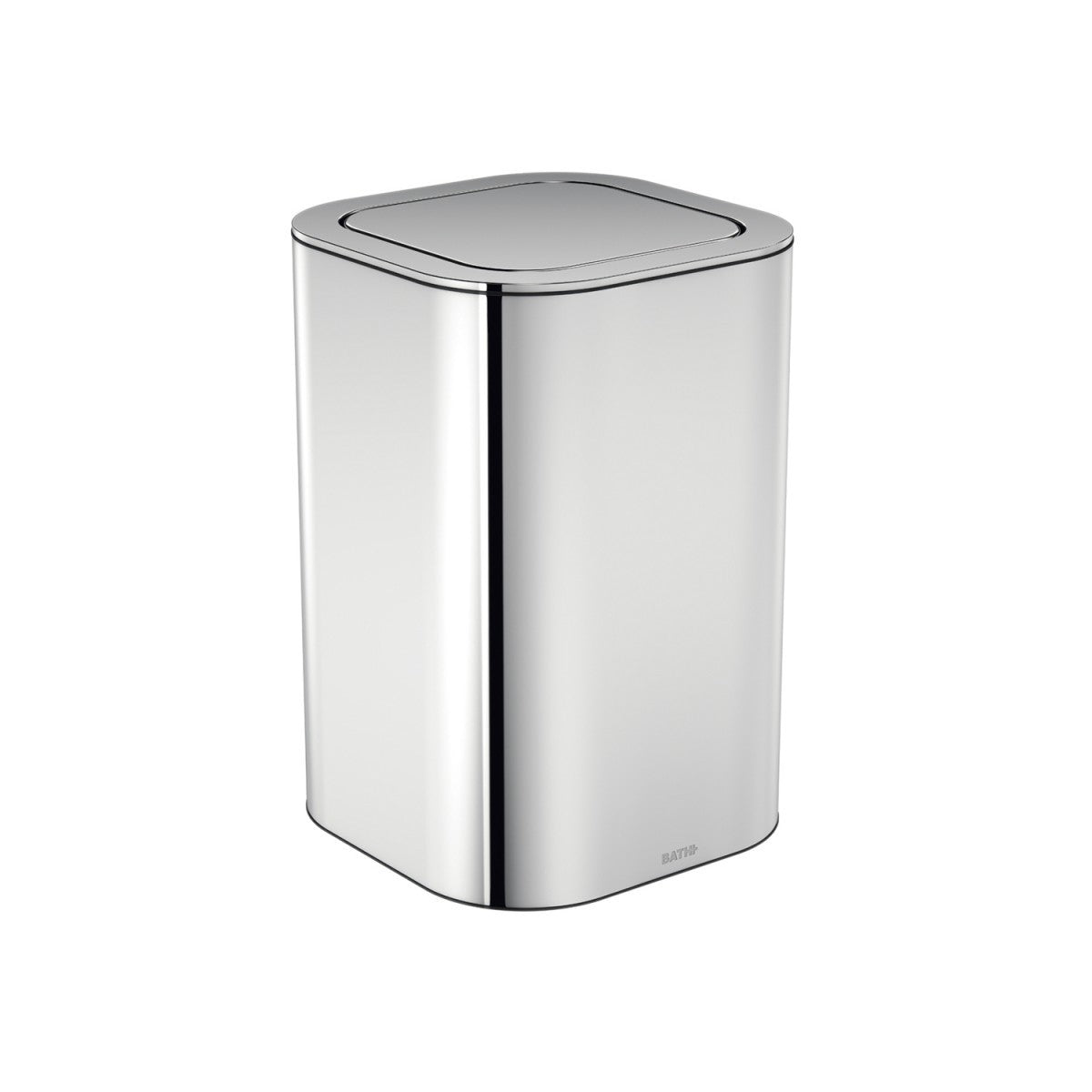Contenitore Gettacarta Bagno 5 LT Cromo Cosmic Line, dettaglio ravvicinato del materiale e dell'aggancio - Industrias Cosmic