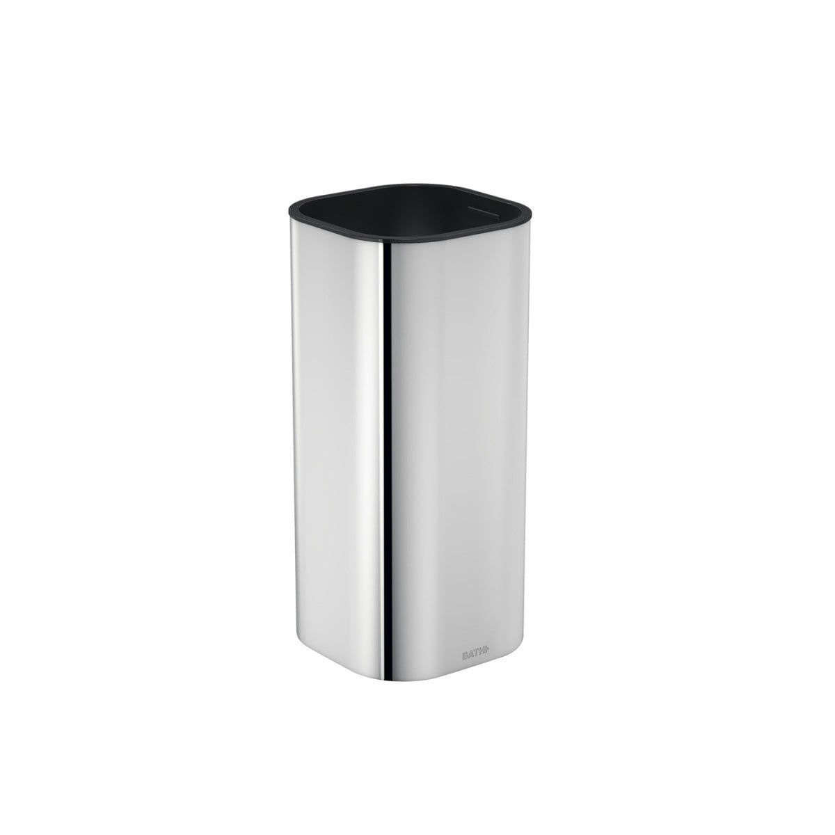 Bicchiere Portaspazzolini Da Appoggio cromo Cosmic Line in acciaio inox e lucido montato a parete, vista del design e...