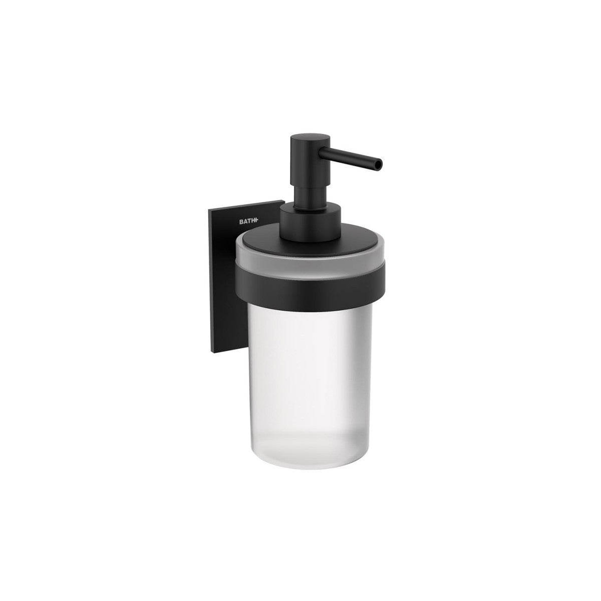 Dispenser Porta Sapone a muro Nero Satinato Cosmic Stick, dettaglio ravvicinato del materiale e dell'aggancio...