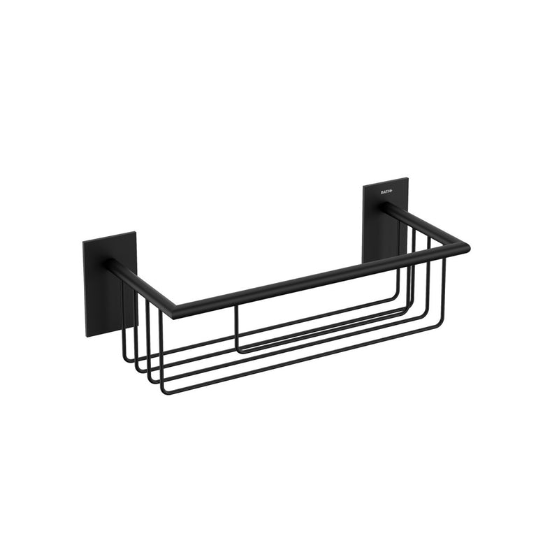 Griglia portasapone vasca doccia 30,4x11,8x9,6 Cm Nero in satinato installato in bagno moderno con ante in vetro...
