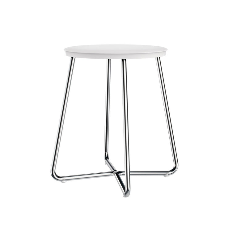 Sgabello bagno Cromo Bianco Satinato Architect Cosmic, dettaglio ravvicinato del materiale e dell'aggancio - Industrias...