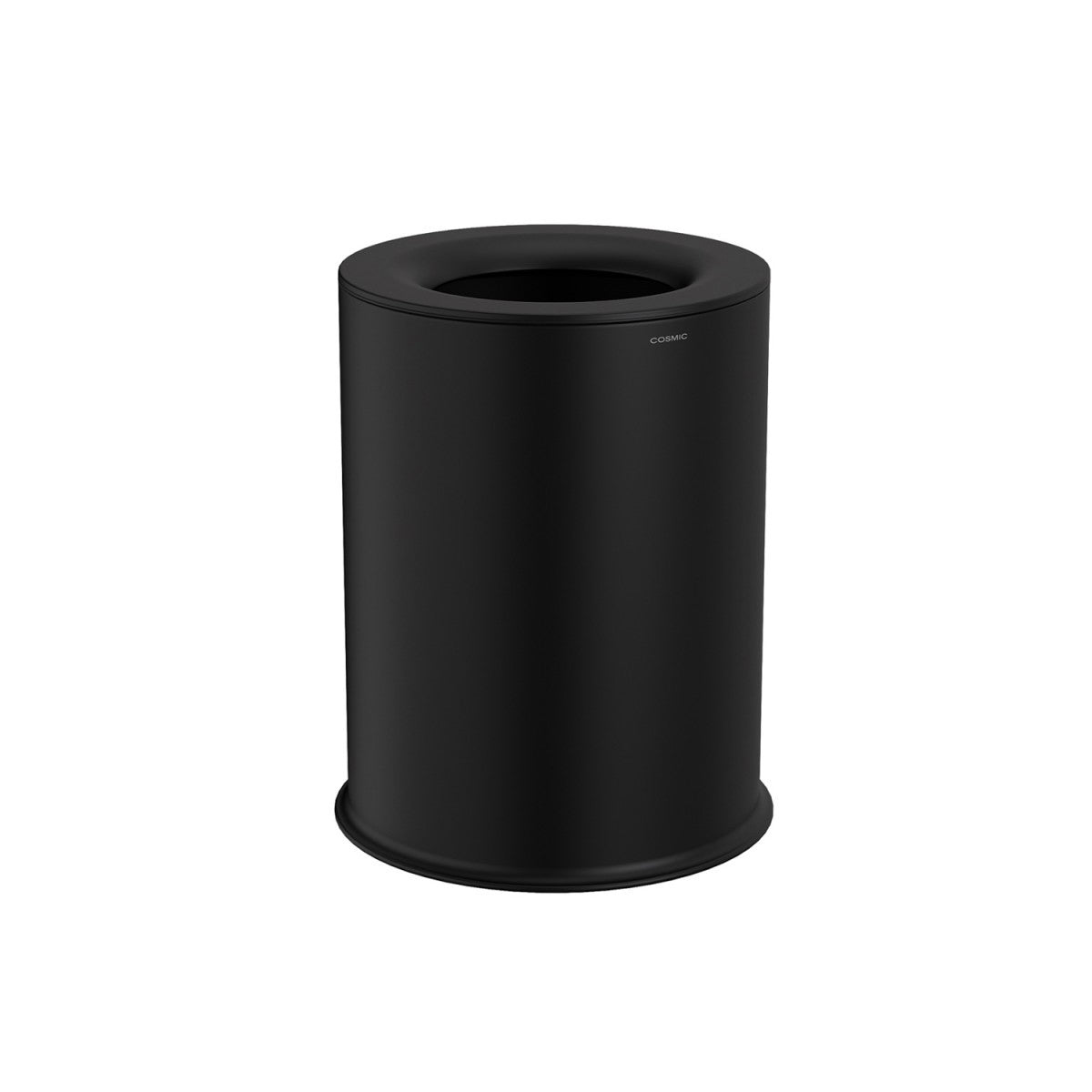 Cosmic Geyser Cestino Gettacarta 5 LT Nero Satinato, dettaglio ravvicinato del materiale e dell'aggancio - Industrias Cosmic