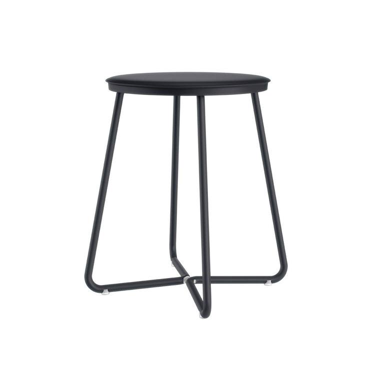 Sgabello bagno 31x31 nero Geyser Cosmic montato a parete, vista del design e della finitura - Industrias Cosmic