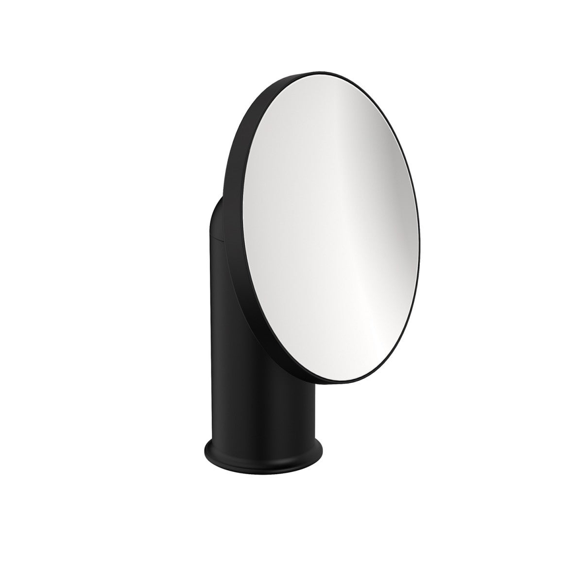 Specchio Ingranditore X5 18x9x24 cm Nero Satinato Geyser ambientato in bagno moderno con specchio e accessori...