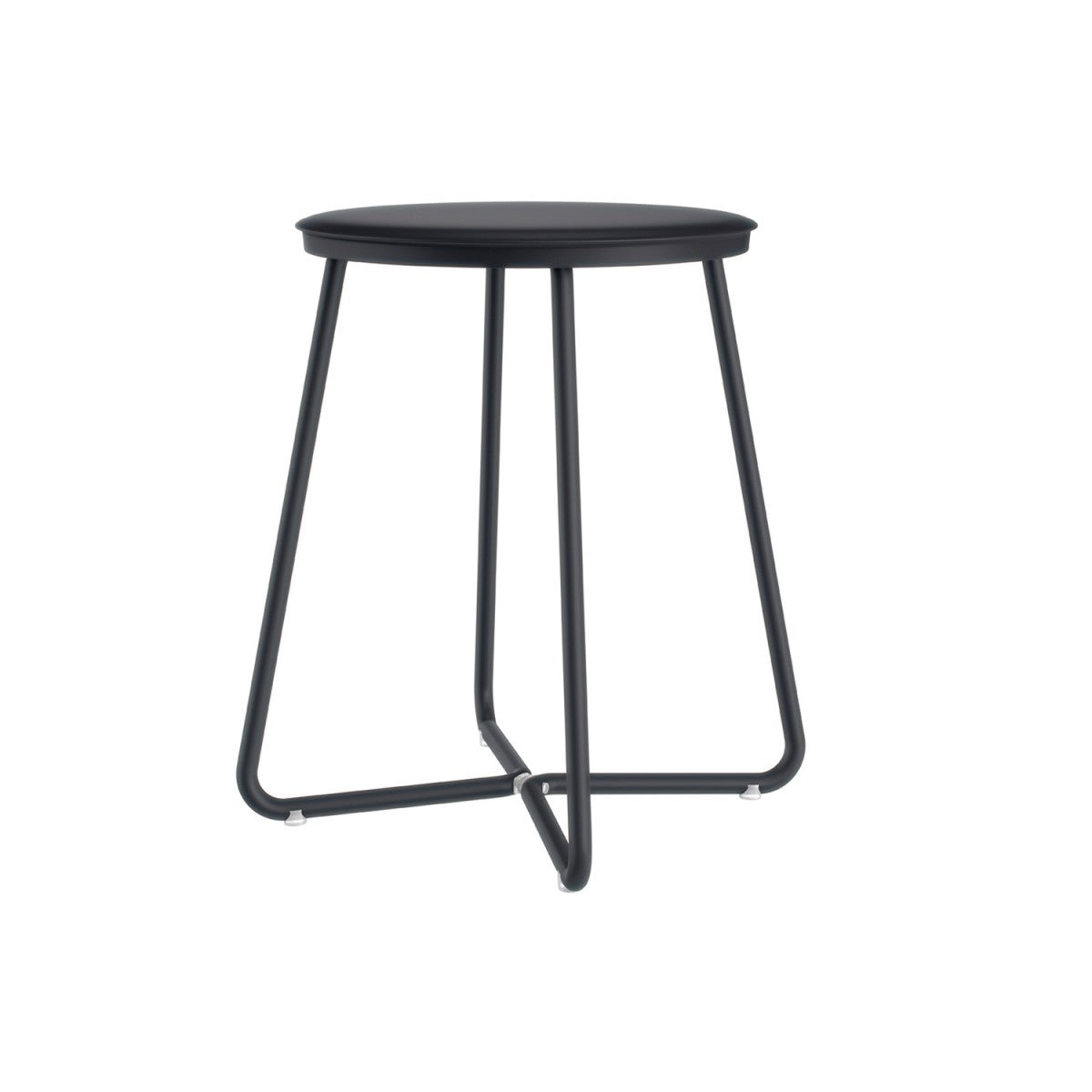 Sgabello 31x31 bagno Cromo nero Satinato Architect Cosmic montato a parete, vista del design e della finitura...