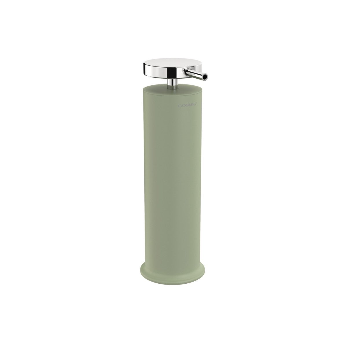 Dispenser sapone liquido da Appoggio verde Salvia Satinato in resina montato a parete, vista del design e della finitura...