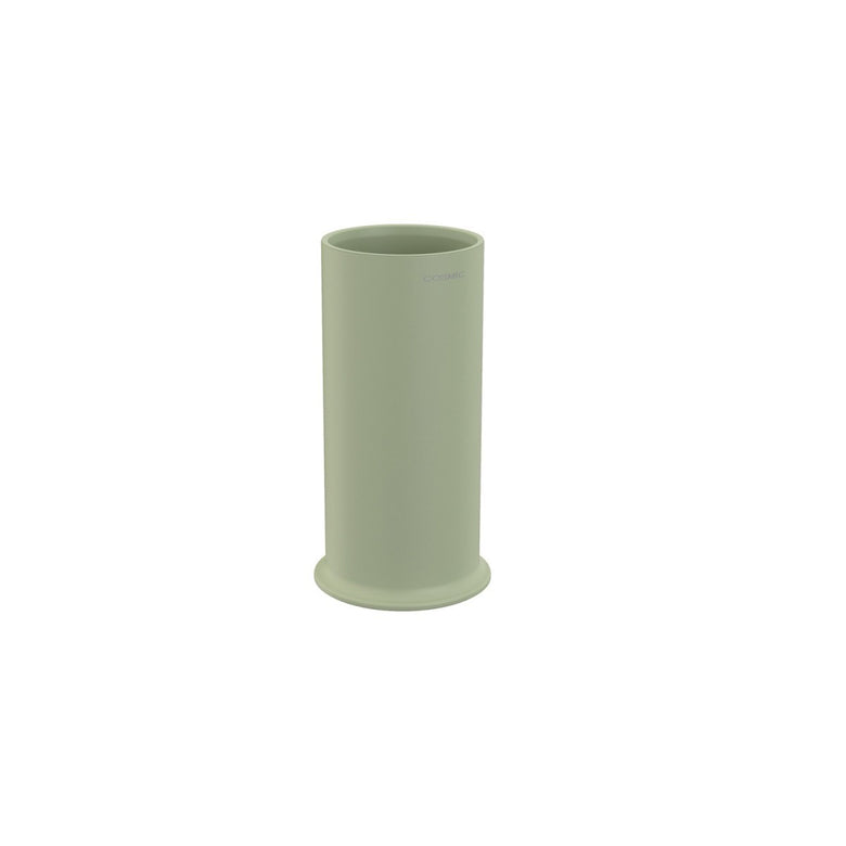 Portaspazzolini Da Appoggio Verde Salvia Satinato Geyser montato a parete, vista del design e della finitura - Industrias...