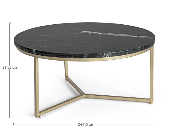 Andrea Bizzotto Prescott tavolino 67,5 in marmo nero e acciaio oro 0746880