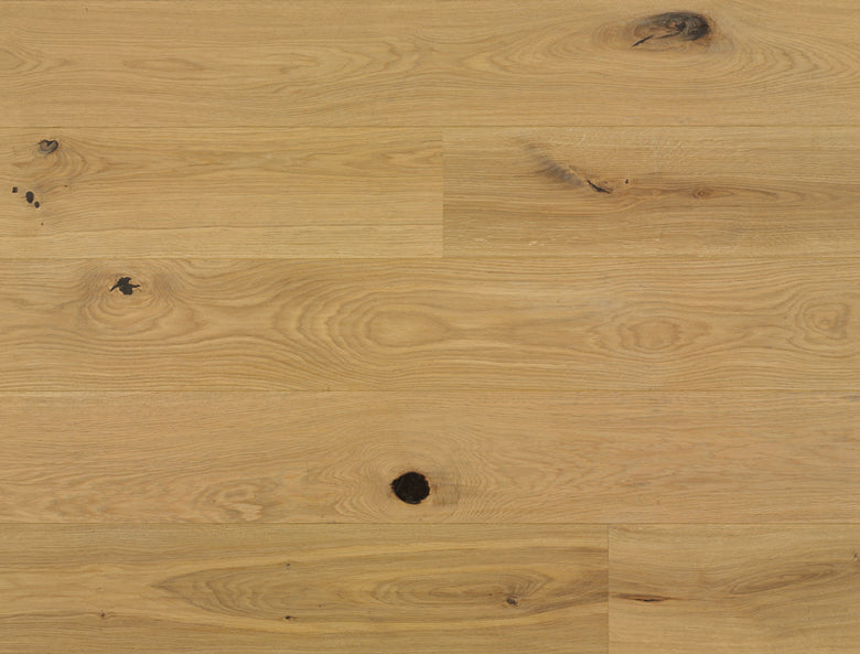 Bauwerk Parquet Villapark 35 Spazzolato Verniciato Opaco in rovere e naturale, superficie e texture ravvicinata del gres