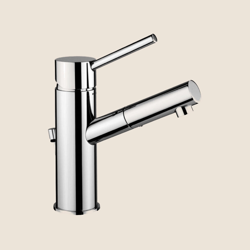 Paffoni Birillo Bi071k Miscelatore Lavabo Con Scarico Click ambientato su piano bagno con accessori