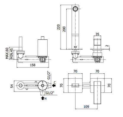 Paffoni Effe Ef104cr70 Miscelatore Lavabo Incasso 2 Fori Cromo