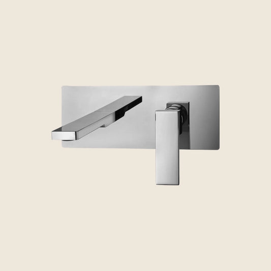 Paffoni Elle El106cr Miscelatore lavabo ad Incasso 2 Fori ambientato su piano bagno con accessori