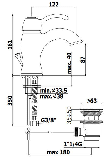 Paffoni Flavia Fa071 Miscelatore Lavabo monocomando Senza Scarico Cromo