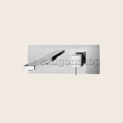 Paffoni Level Lea106cr Miscelatore lavabo Incasso 2 Fori in lucido ambientato su piano bagno con accessori