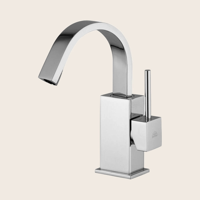 Paffoni Level Lea838st Miscelatore Bidet canna piatta Senza, vista frontale della maniglia e della bocca di erogazione