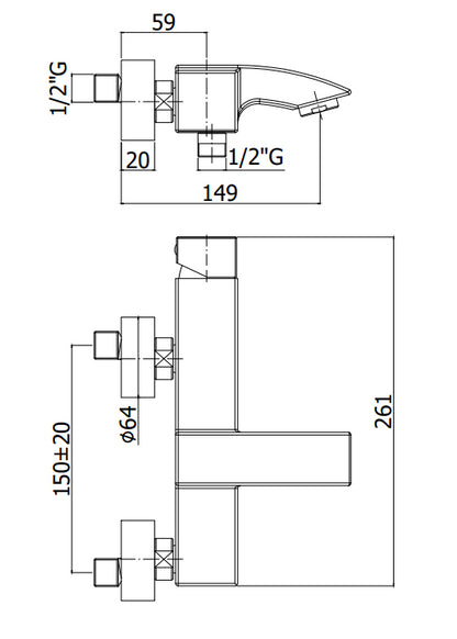 Paffoni Level Lec022st Miscelatore Vasca Senza Duplex Leva Cubo Steel Looking Acciaio