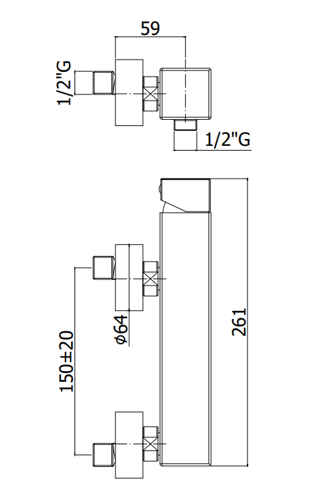 Paffoni Level Lec168rst Miscelatore Doccia Rovesciato Con Steel, componenti inclusi smontati: corpo incasso, placca e rosone