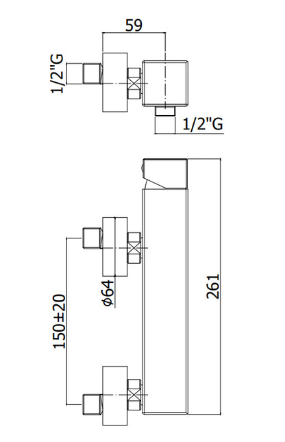 Paffoni Level Lec168rst Miscelatore Doccia Esterno Rovesciato Con Attacco Superiore Steel Acciaio