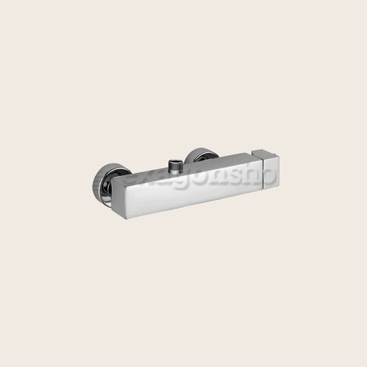 Paffoni Level Lec168rst Miscelatore Doccia Rovesciato Con Steel, vista frontale della maniglia e della bocca di erogazione
