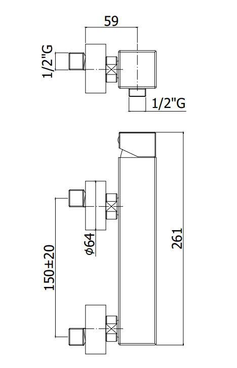 Paffoni Level Lec168st Miscelatore Doccia Esterno Leva Cubo Steel Looking Acciaio