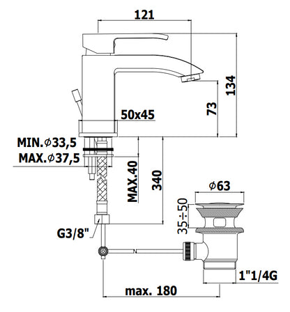 Paffoni Level Les071st Miscelatore Lavabo senza Piletta Steel Looking Acciaio