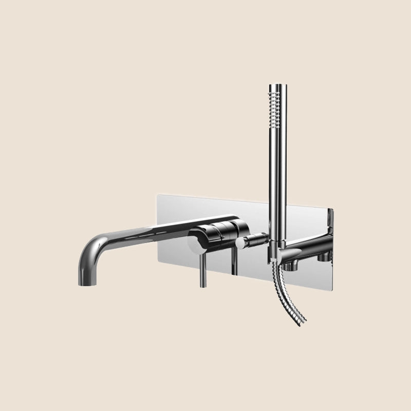 Paffoni Light Lig001cr Miscelatore Vasca Incasso con visto dall'alto con superficie e piletta di scarico