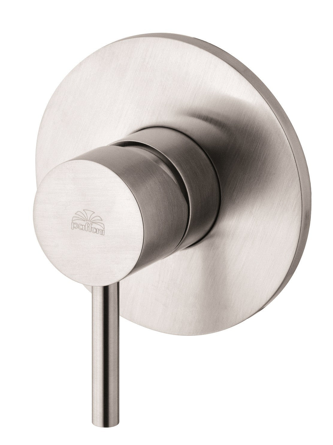 Paffoni Light Lig011st Miscelatore Doccia Incasso Steel, dettaglio ravvicinato della finitura e del marchio