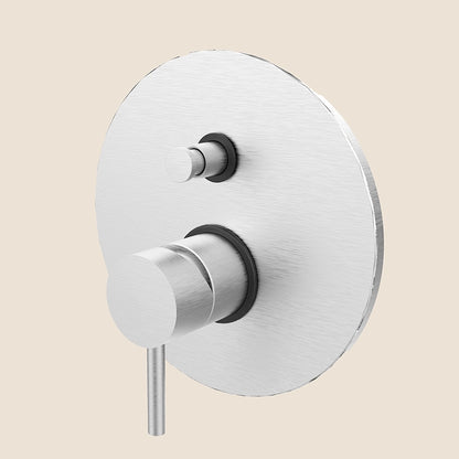 Paffoni Light Lig015st Miscelatore doccia Incasso Steel, vista frontale della maniglia e della bocca di erogazione