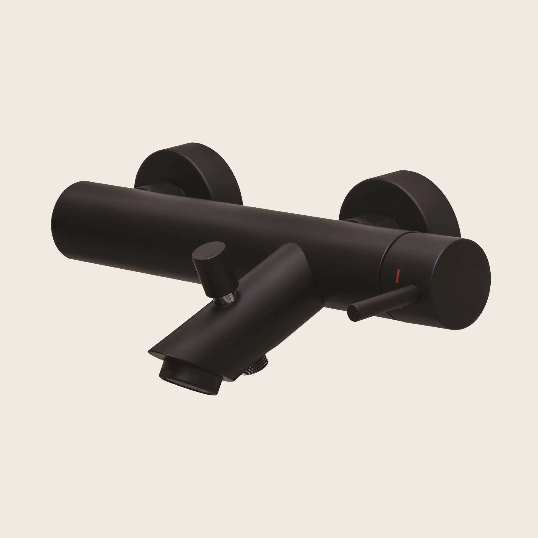 Paffoni Light Lig022no Miscelatore Vasca Senza Duplex Nero in opaco visto dall'alto con superficie e piletta di scarico