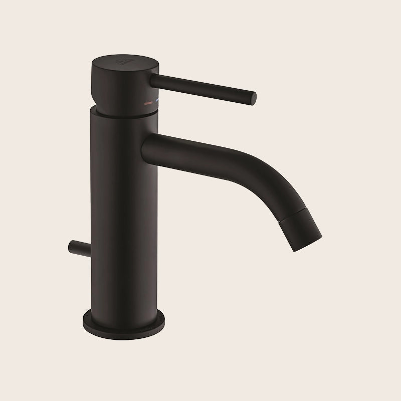 Paffoni Light Lig075no Miscelatore Lavabo Con Sistema Di in opaco ambientato su piano bagno con accessori