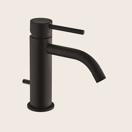 Paffoni Light Lig075no Miscelatore Lavabo Con Sistema Di in opaco ambientato su piano bagno con accessori
