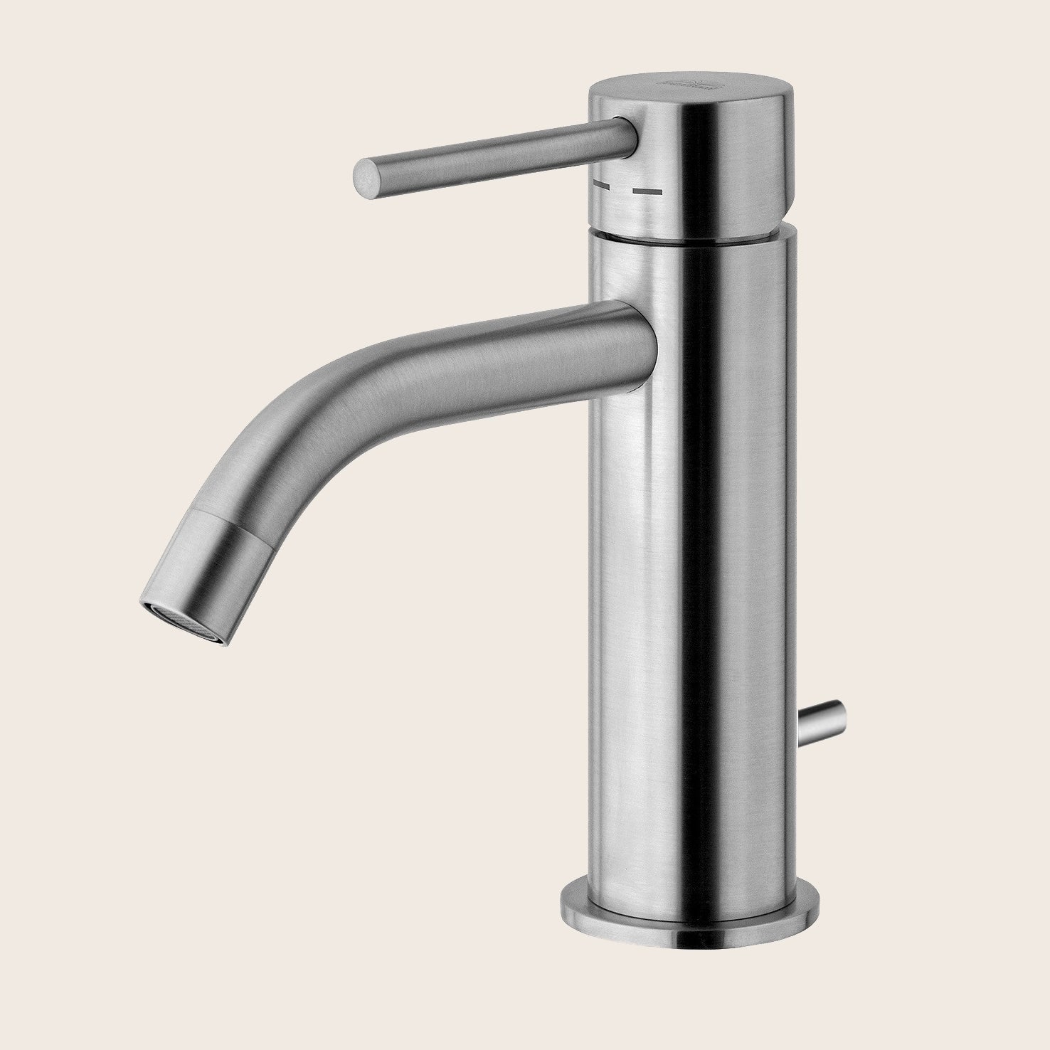 Paffoni Light Lig075st Miscelatore Lavabo Con Sistema Di Scarico Steel Looking Acciaio