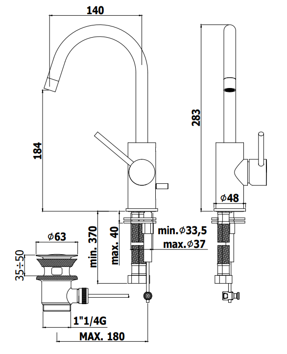 Paffoni Light Lig078no Miscelatore Lavabo Canna Ad Ombrello, componenti inclusi smontati: corpo incasso, placca e rosone