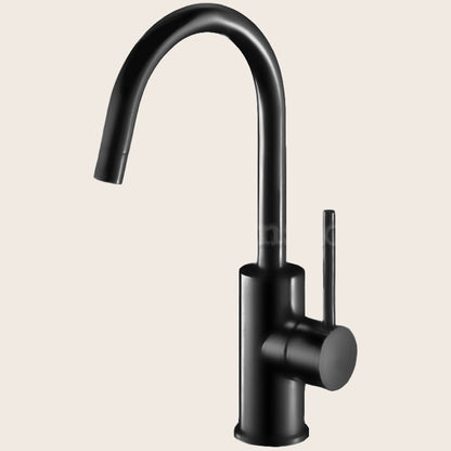 Paffoni Light Lig078no Miscelatore Lavabo Canna Ad Ombrello in opaco, vista frontale della maniglia e della bocca di...