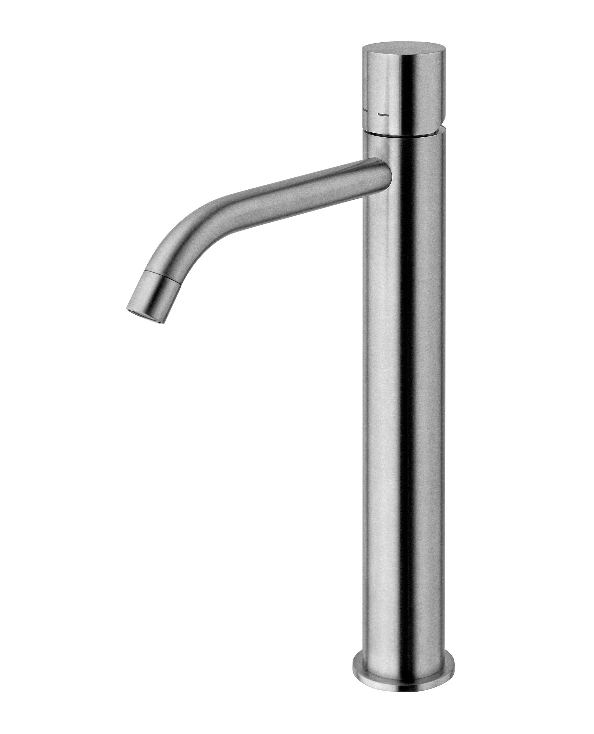 Paffoni Light Miscelatore lavabo alto prolungato senza, vista frontale su sfondo bianco