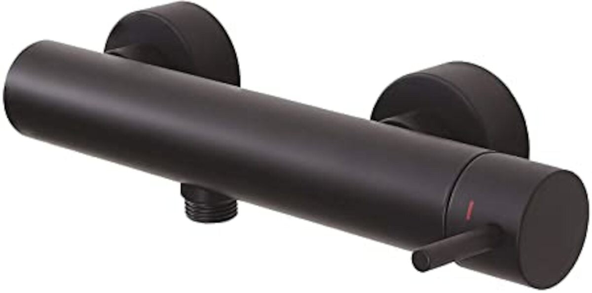 Paffoni Light Lig168no Miscelatore Doccia Esterno Nero Opaco, dettaglio ravvicinato della finitura e del marchio