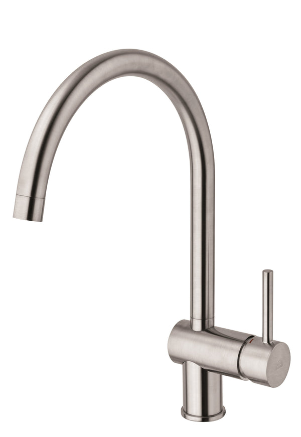 Paffoni Light Lig280st Miscelatore Lavello Corpo Canna Ringo 180 Con Leva Stick Steel Acciaio