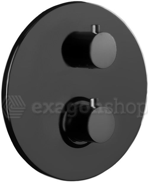 Paffoni Light Liq018no Miscelatore doccia Termostatico Incasso Piastra in Metallo e 2 Uscite Nero Opaco