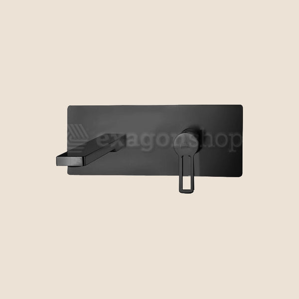 Paffoni Ringo Rin105no Miscelatore lavabo Incasso 2 Fori in opaco ambientato su piano bagno con accessori
