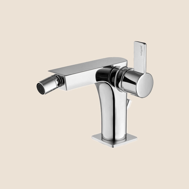 Paffoni Rock Ro135cr Miscelatore Bidet Laterale Con Sistema, vista frontale della maniglia e della bocca di erogazione