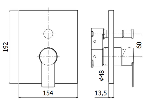 Paffoni Tango Tabox015cr Miscelatore doccia Incasso con Deviatore Piastra Abs Senza Parte Incasso Cromo